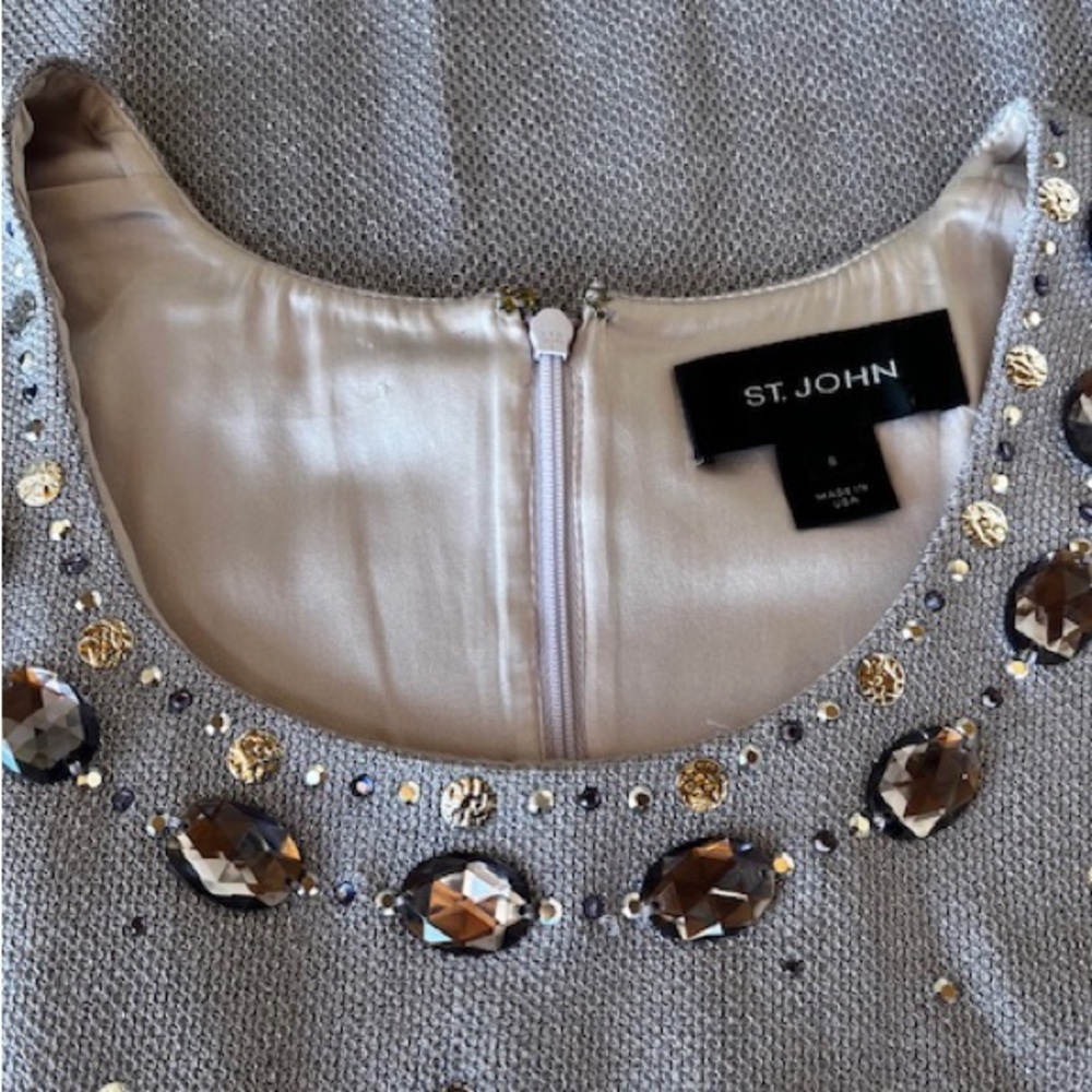 St. John Couture Collection Light Lavender - Silver Embellished Maxi Dress